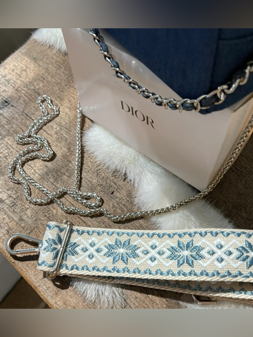 DIOR Beauty Denim Blue Makeup Cosmetic Pouch Crossbody Bag NEW IN BOX - Picture 3 of 9
